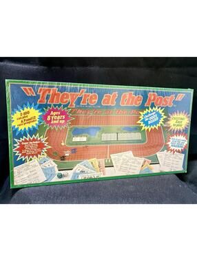 Vintage NEW SEALED "They're at the Post" Horse Racing Board Game 1985